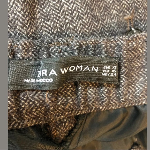 Zara Woman Cuffed High Rise Capris Pants Brown - Picture 7 of 8